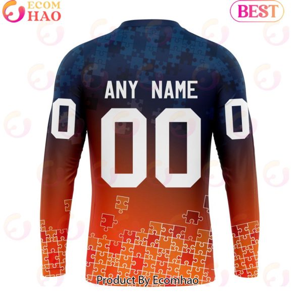 Personalized NHL Edmonton Oilers Special Autism Awareness Design ST2403 3D Hoodie