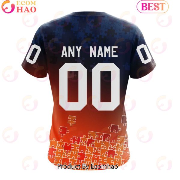 Personalized NHL Edmonton Oilers Special Autism Awareness Design ST2403 3D Hoodie