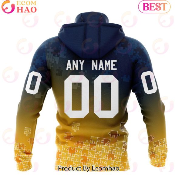 Personalized NHL Nashville Predators Special Autism Awareness Design ST2403 3D Hoodie