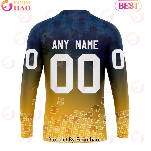 Personalized NHL Nashville Predators Special Autism Awareness Design ST2403 3D Hoodie