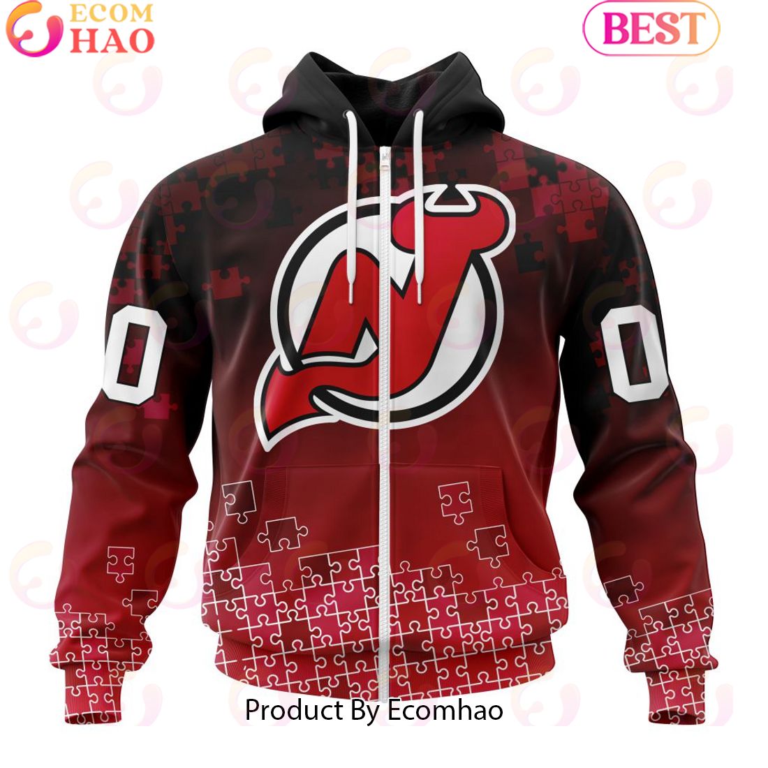 Personalized NHL New Jersey Devils Special Autism Awareness Design ST2403 3D Hoodie