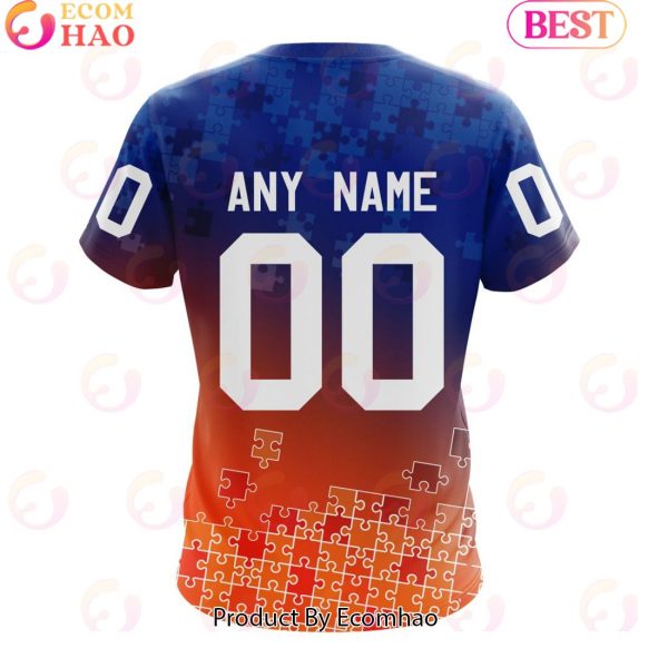 Personalized NHL New York Islanders Special Autism Awareness Design ST2403 3D Hoodie