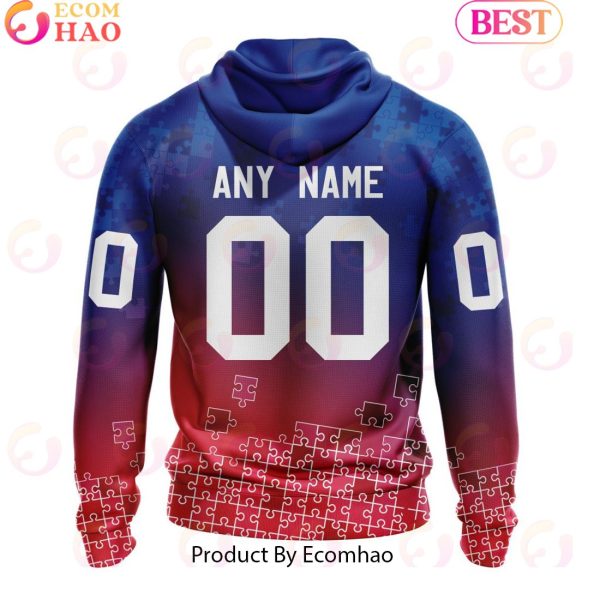 Personalized NHL New York Rangers Special Autism Awareness Design ST2403 3D Hoodie