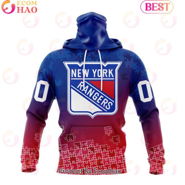 Personalized NHL New York Rangers Special Autism Awareness Design ST2403 3D Hoodie