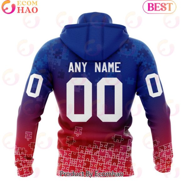 Personalized NHL New York Rangers Special Autism Awareness Design ST2403 3D Hoodie