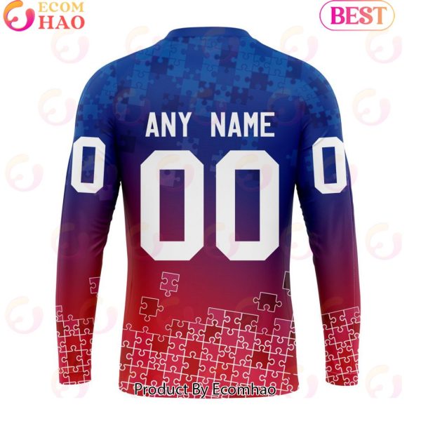 Personalized NHL New York Rangers Special Autism Awareness Design ST2403 3D Hoodie