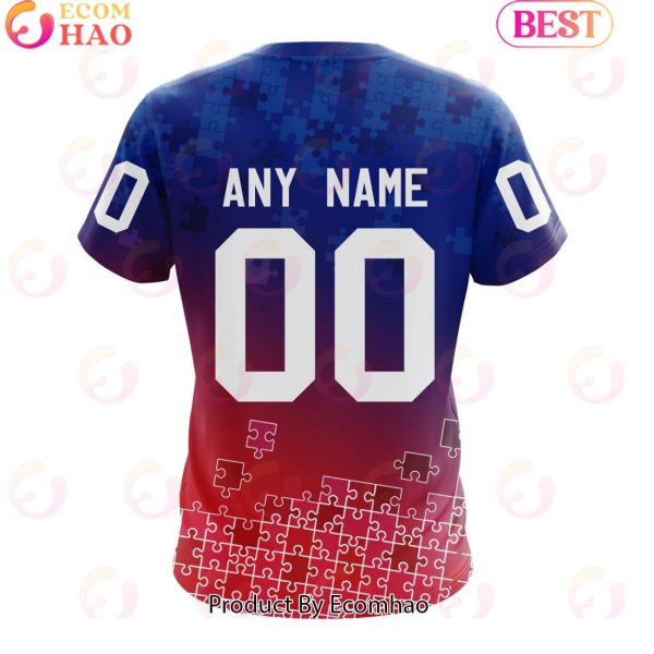 Personalized NHL New York Rangers Special Autism Awareness Design ST2403 3D Hoodie