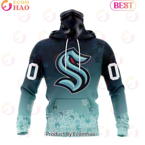 Personalized NHL Seattle Kraken Special Autism Awareness Design ST2403 3D Hoodie