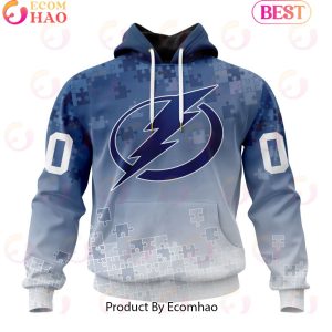 Personalized NHL Tampa Bay Lightning Special Autism Awareness Design ST2403 3D Hoodie