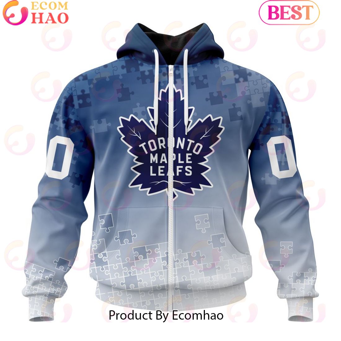 Personalized NHL Toronto Maple Leafs Special Autism Awareness Design ST2403 3D Hoodie