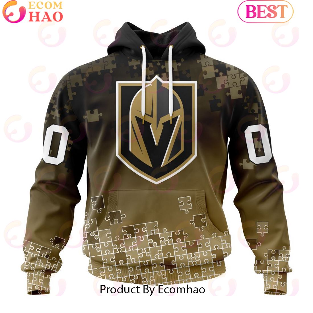 Personalized NHL Vegas Golden Knights Special Autism Awareness Design ST2403 3D Hoodie