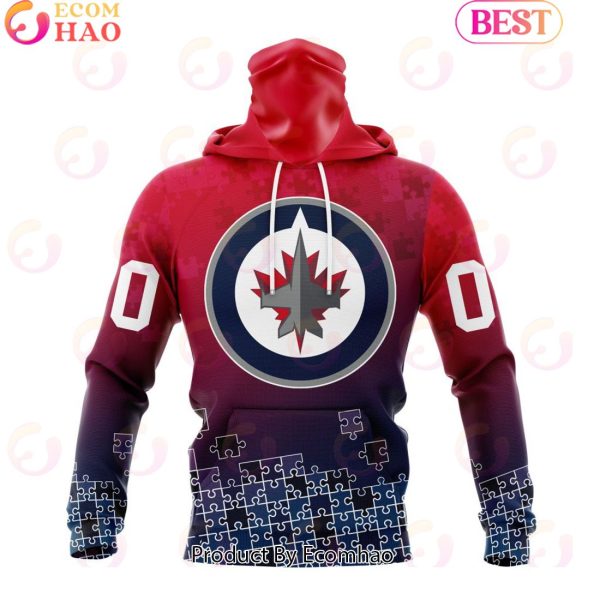 Personalized NHL Winnipeg Jets Special Autism Awareness Design ST2403 3D Hoodie