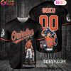 Baltimore Orioles Dragon Ball Son Goku Baseball Jersey Black White