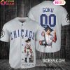 Chicago Cubs Dragon Ball Son Goku Baseball Jersey Blue