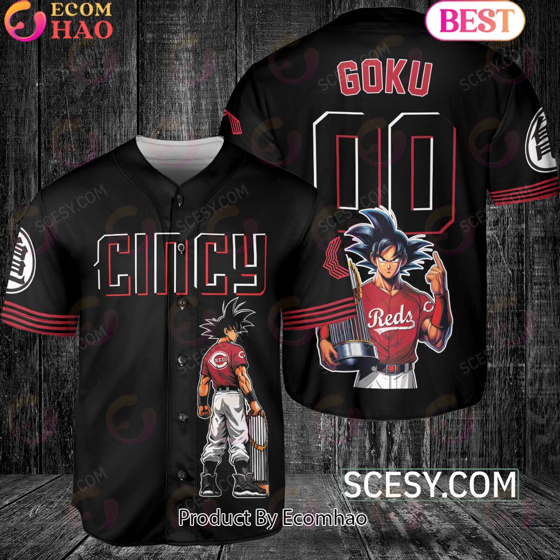 Chicago White Sox Dragon Ball Son Goku Baseball Jersey Black