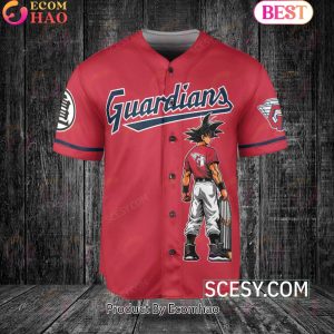 Cleveland Guardians Dragon Ball Son Goku Baseball Jersey Red