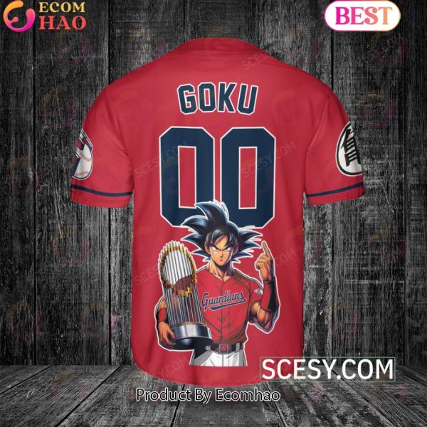 Cleveland Guardians Dragon Ball Son Goku Baseball Jersey Red