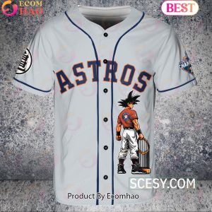 Houston Astros Dragon Ball Son Goku Baseball Jersey Gray Houston Astros Dragon Ball Son Goku Baseball Jersey Gray