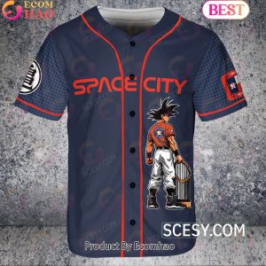 Houston Astros Dragon Ball Son Goku Baseball Jersey Navy Houston Astros Dragon Ball Son Goku Baseball Jersey Navy