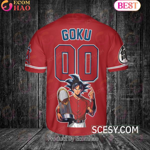 Los Angeles Angels Dragon Ball Son Goku Baseball Jersey Red