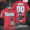Milwaukee Brewers Dragon Ball Son Goku Baseball Jersey Aqua