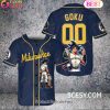 Milwaukee Brewers Dragon Ball Son Goku Baseball Jersey Aqua