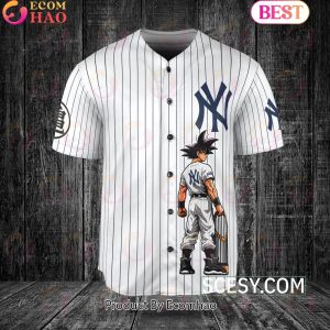 New York Yankees Dragon Ball Son Goku Baseball Jersey White