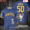 Seattle Mariners Dragon Ball Son Goku Baseball Jersey Midnight Green Seattle Mariners Dragon Ball Son Goku Baseball Jersey Midnight Green