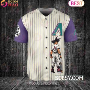 Arizona Diamondbacks Dragon Ball Son Goku Baseball Jersey White Purple