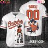 Baltimore Orioles Dragon Ball Son Goku Baseball Jersey Orange
