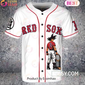 Boston Red Sox Dragon Ball Son Goku Baseball Jersey White