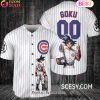 Chicago Cubs Dragon Ball Son Goku Baseball Jersey Navy