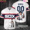 Chicago Cubs Dragon Ball Son Goku Baseball Jersey White