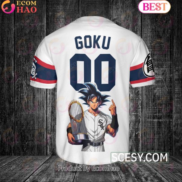 Chicago White Sox Dragon Ball Son Goku Baseball Jersey White