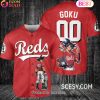 Cincinnati Reds Dragon Ball Son Goku Baseball Jersey White