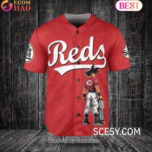 Cincinnati Reds Dragon Ball Son Goku Baseball Jersey Red