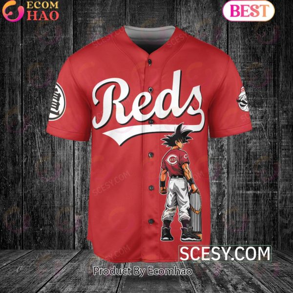 Cincinnati Reds Dragon Ball Son Goku Baseball Jersey Red