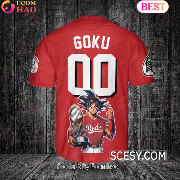 Cincinnati Reds Dragon Ball Son Goku Baseball Jersey Red