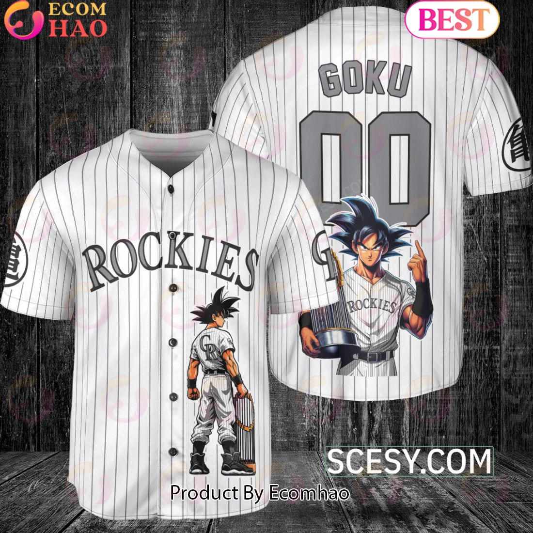 Houston Astros Dragon Ball Son Goku Baseball Jersey White