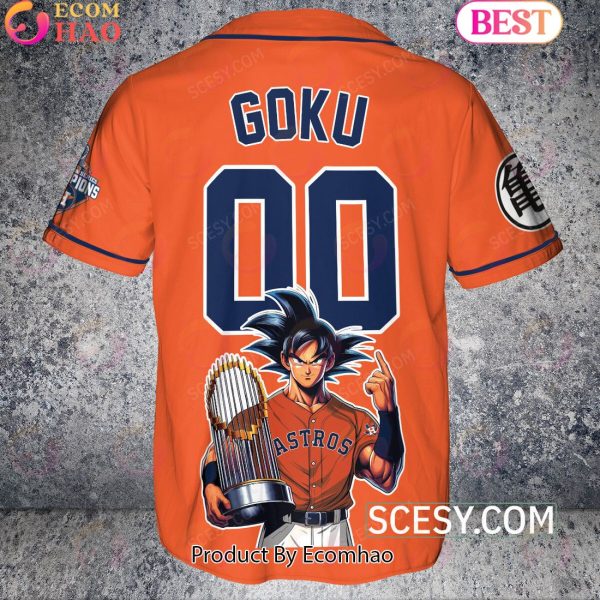 Houston Astros Dragon Ball Son Goku Baseball Jersey Orange