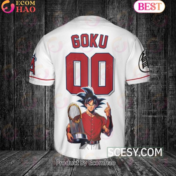 Los Angeles Angels Dragon Ball Son Goku Baseball Jersey White
