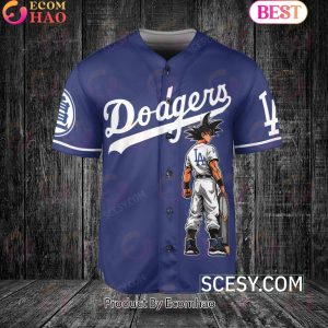 Los Angeles Dodgers Dragon Ball Son Goku Baseball Jersey Blue