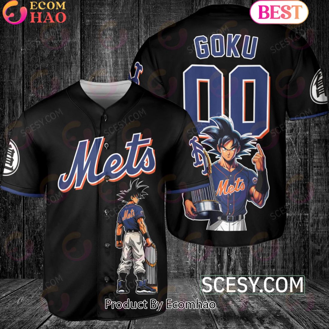 Philadelphia Phillies Dragon Ball Son Goku Baseball Jersey Blue