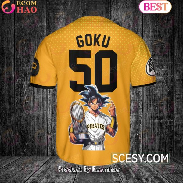 Pittsburgh Pirates Dragon Ball Son Goku Baseball Jersey Yellow