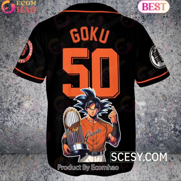 San Francisco Giants Dragon Ball Son Goku Baseball Jersey Black