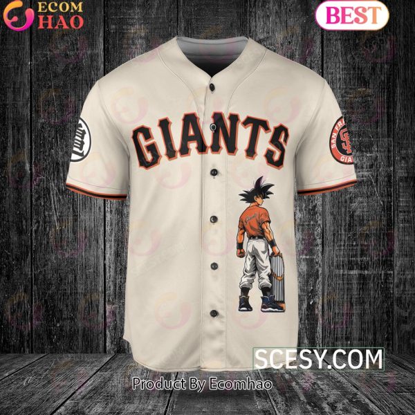 San Francisco Giants Dragon Ball Son Goku Baseball Jersey Natural