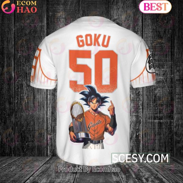 San Francisco Giants Dragon Ball Son Goku Baseball Jersey White