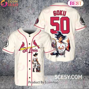 St.Louis Cardinals Dragon Ball Son Goku Baseball Jersey Yellow