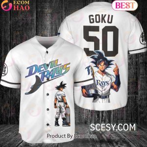 Tampa Bay Rays Dragon Ball Son Goku Baseball Jersey White