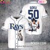 Texas Rangers Dragon Ball Son Goku Baseball Jersey White
